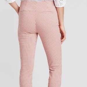 Orange Plaid Ankle Pants